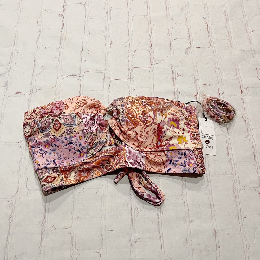 [Shade & Shore] NWT paisley bandeau swim top 36C